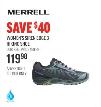 Sport Chek Merrell women's siren edge 3 hiking shoe offer
