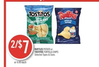 Shoppers Drug Mart Ruffles potato or tostitos tortilla chips offer