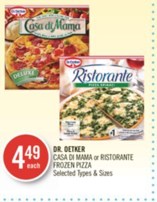 Shoppers Drug Mart Dr. oetker casa di mama or ristorante frozen pizza offer
