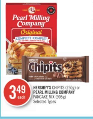 Shoppers Drug Mart Hershey's chipits (250g) or pearl milling company pancake mix (905g) offer
