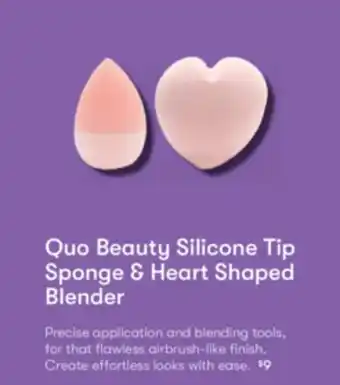 Shoppers Drug Mart Quo beauty silicone tip sponge & heart shaped blender offer