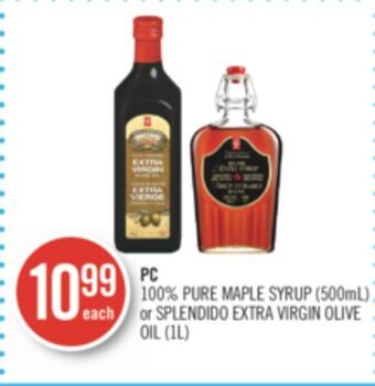 Shoppers Drug Mart Pc 100% pure maple syrup (500ml) or splendido extra virgin olive oil (1l) offer