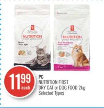 Shoppers Drug Mart Pc nutrition first dry cat or dog food offer