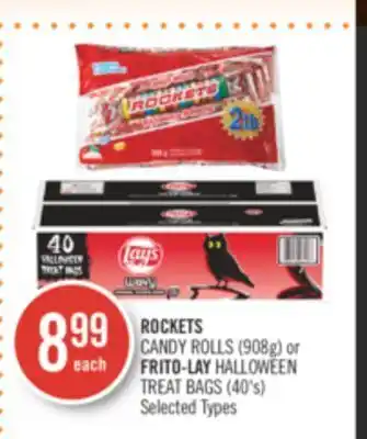 Shoppers Drug Mart Rockets candy rolls (908g) or frito-lay halloween treat bags (40's) offer