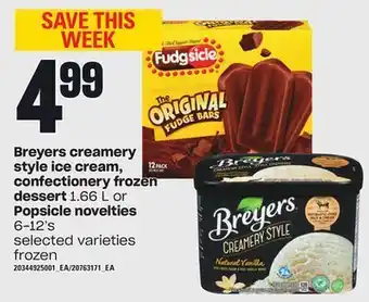 Independent City Market Breyers creamery style ice cream, confectionery frozen dessert, 1.66 l or popsicle novelties, 6-12's offer