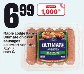 Independent City Market Maple lodge farms ultimate chicken sausages, 500 g offer