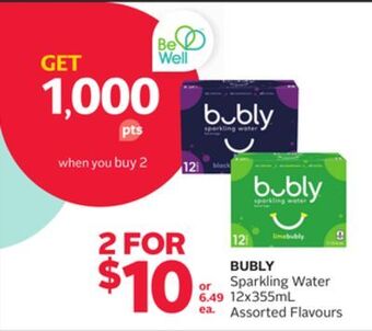 Rexall Bubly sparkling water offer