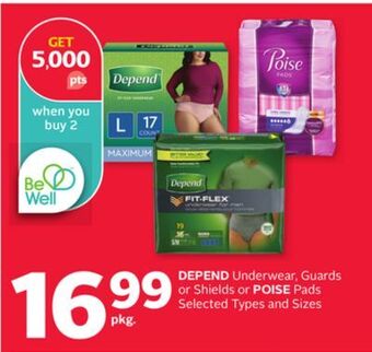 Rexall Depend underwear, guards or shields or poise pads offer