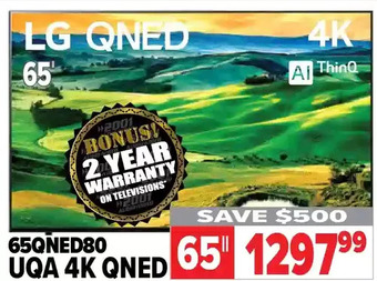 2001 Audio Video Lg 65" uqa 4k qned offer