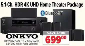 2001 Audio Video Onkyo 5.1-ch. hdr. 4k home theater package offer