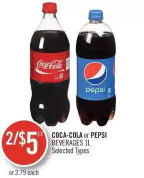 Shoppers Drug Mart Coca-cola or pepsi beverages offer