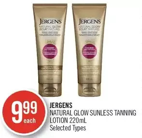 Shoppers Drug Mart Jergens natural glow sunless tanning lotion offer