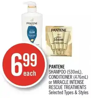 Shoppers Drug Mart Pantene shampoo, conditioner or miracle intense rescue treatments offer
