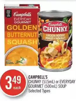 Shoppers Drug Mart Campbell's chunky or everyday gourmet soup offer