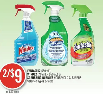Shoppers Drug Mart Fantastik, windex or scrubbing bubbles household cleaners offer