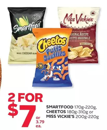 Rexall Smartfood, cheetos or miss vickie's offer