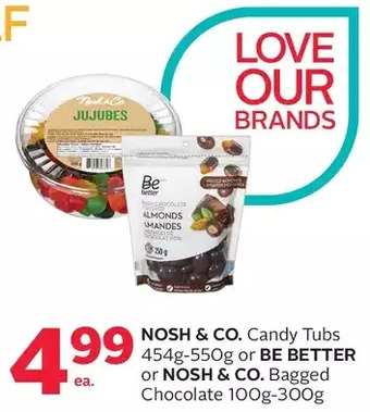 Rexall Nosh & co. candy tubs or be better or nosh & co. bagged chocolate offer