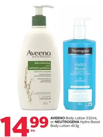 Rexall Aveeno body lotion or neutrogena hydro boost body lotion offer