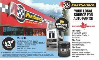 PartSource Plus mobil 1 extended performance oil filter bundle offer