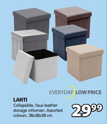 JYSK Lahti collapsible, faux leather storage ottoman offer