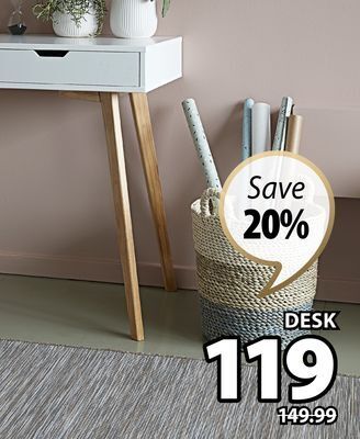 JYSK Tamholt mid-century styled desk offer