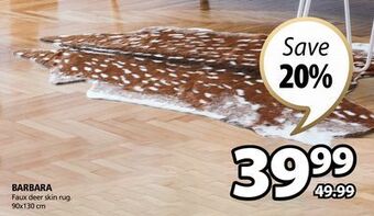 JYSK Barbara faux deer skin rug offer