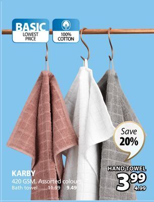 JYSK Karby hand towel offer