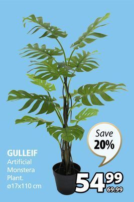 JYSK Gulleif artificial monstera plant offer