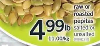 Fortinos Raw Or Roasted Pepitas 11.00Kg offer