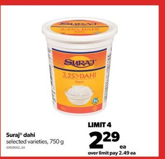 Real Canadian Superstore Suraj® dahi, 750 g offer