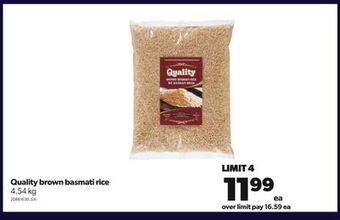 Real Canadian Superstore Quality brown basmati rice, 4.54 kg offer