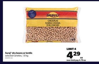 Real Canadian Superstore Suraj® dry beans or lentils, 1.8 kg offer