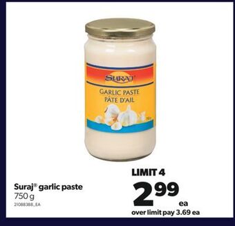 Real Canadian Superstore Suraj® garlic paste, 750 g offer
