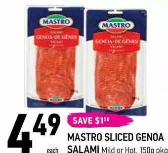 Coppa's Fresh Market Mastro sliced genoa salami offer