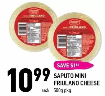 Coppa's Fresh Market Saputo mini friulano cheese offer