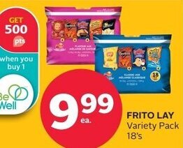 Rexall Frito Lay Variety Pack 18's offer