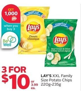 Rexall Lay's XXL Family Size Potato Chips 220g-235g offer