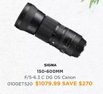 Henry's Sigma 150-600mm f/5-6.3 c dg os canon offer