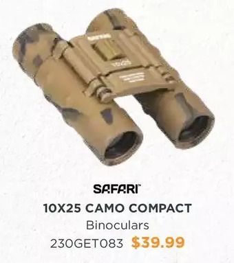 Henry's Safari 10x25 camo compact binoculars offer