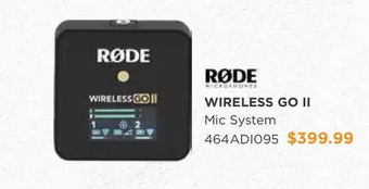 Henry's Rode wireless go ii mic system offer
