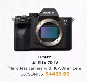 Henry's Sony alpha 7r iv mirrorless camera with 16-50mm lens offer