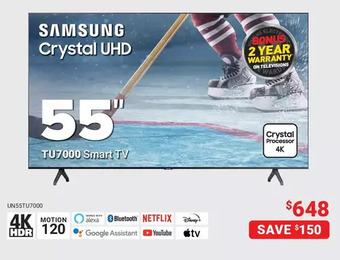 Visions Electronics Samsung crystal uhd 55" smart tv offer