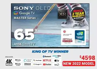 Visions Electronics Sony oled master series 65" a95k smart tv offer
