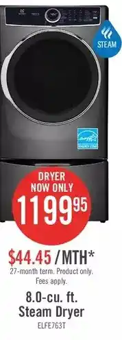 The Brick 8.0-cu. ft. steam dryer offer