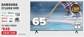 Visions Electronics Samsung 65" crystal uhd tv offer
