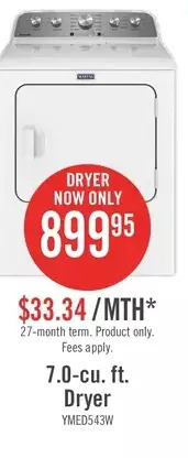 The Brick Maytag 7.0-cu. ft. dryer offer