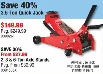 PartSource 2, 3 & 6-Ton Axle Stands offer