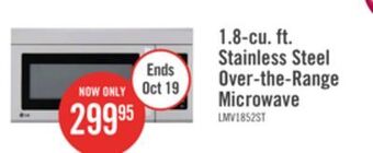 The Brick Lg 1.8 cu. ft. over-the-range microwave – lmv1852st offer