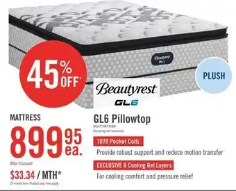 The Brick Beautyrest gl6 pillowtop offer