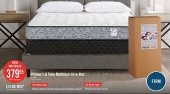 The Brick Springwall willow 1.0 twin mattress-in-a-box offer